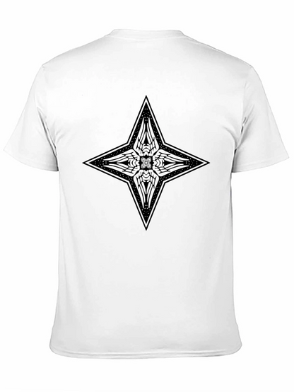 Geometric Star Design Black T-Shirt