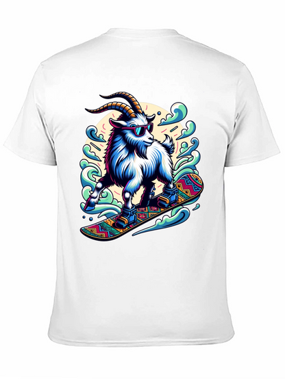 Goat Snowboarding T-Shirt Cool Design