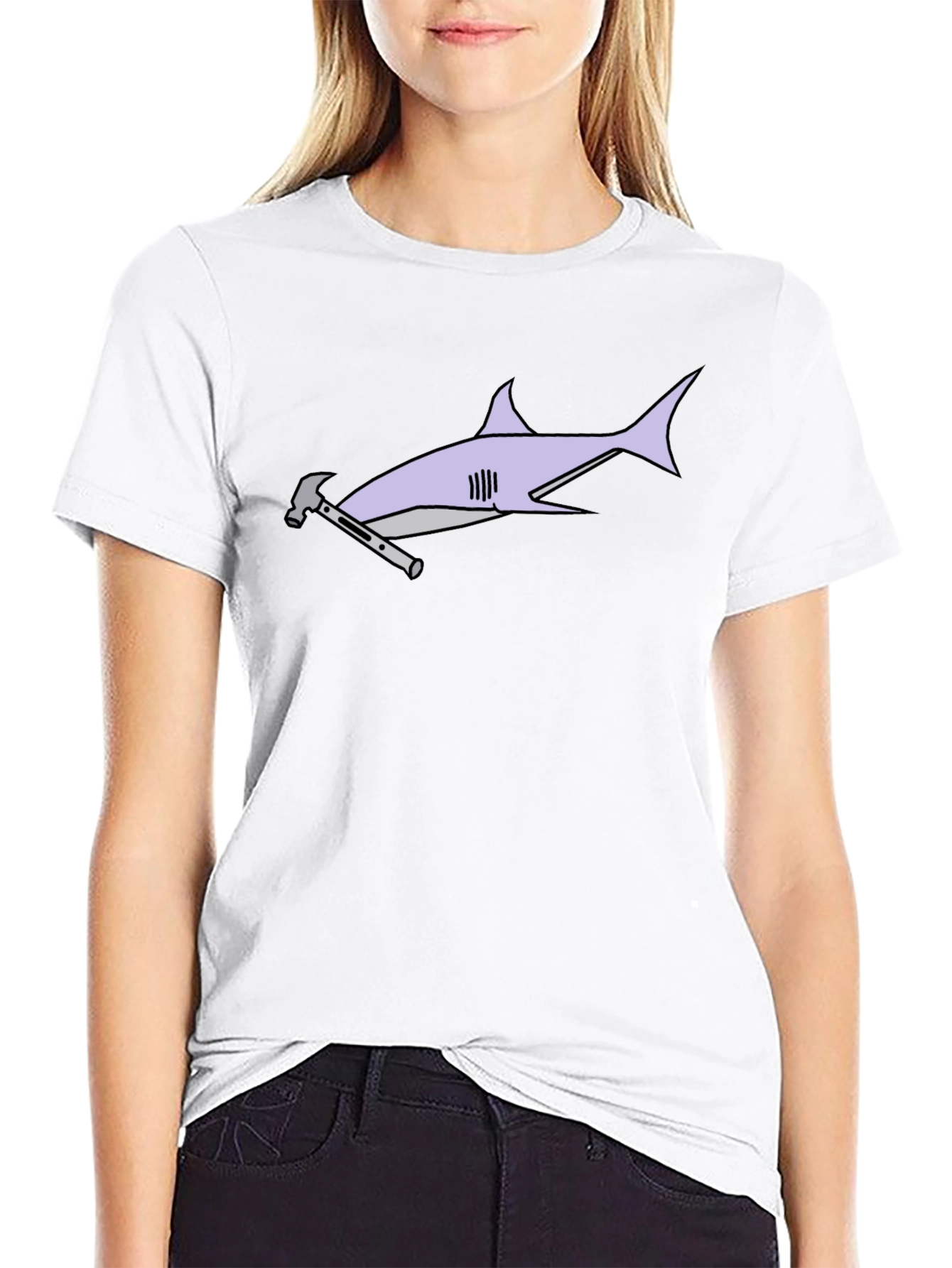 Hammerhead Shark T-Shirt - Black Cotton Graphic Tee