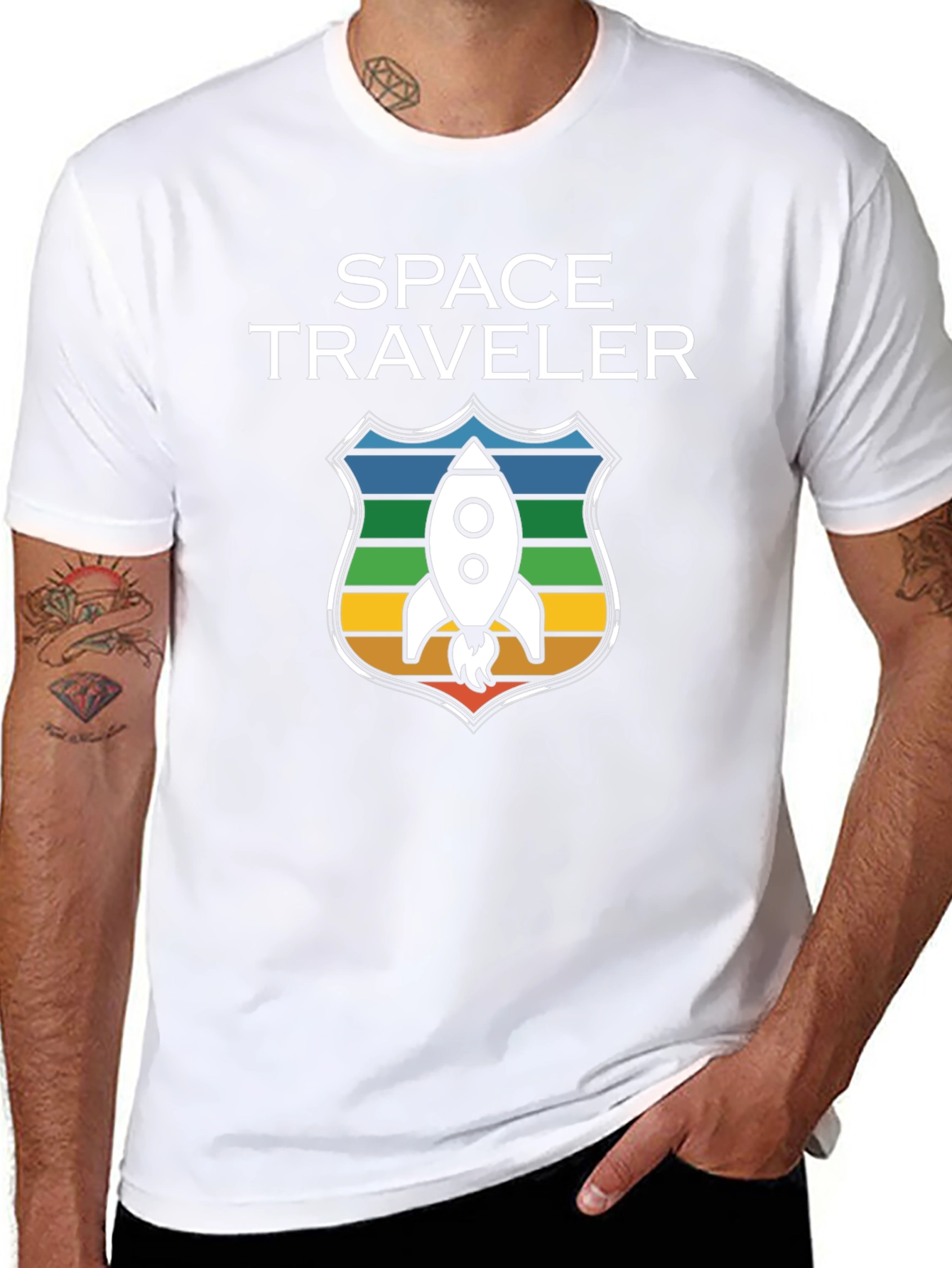 Space Traveler Graphic T-Shirt - Rocket Design