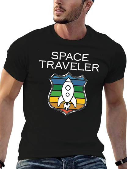 Space Traveler Graphic T-Shirt - Rocket Design