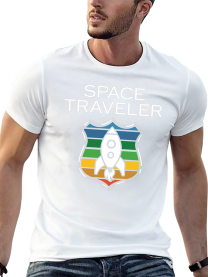 Space Traveler Graphic T-Shirt - Rocket Design