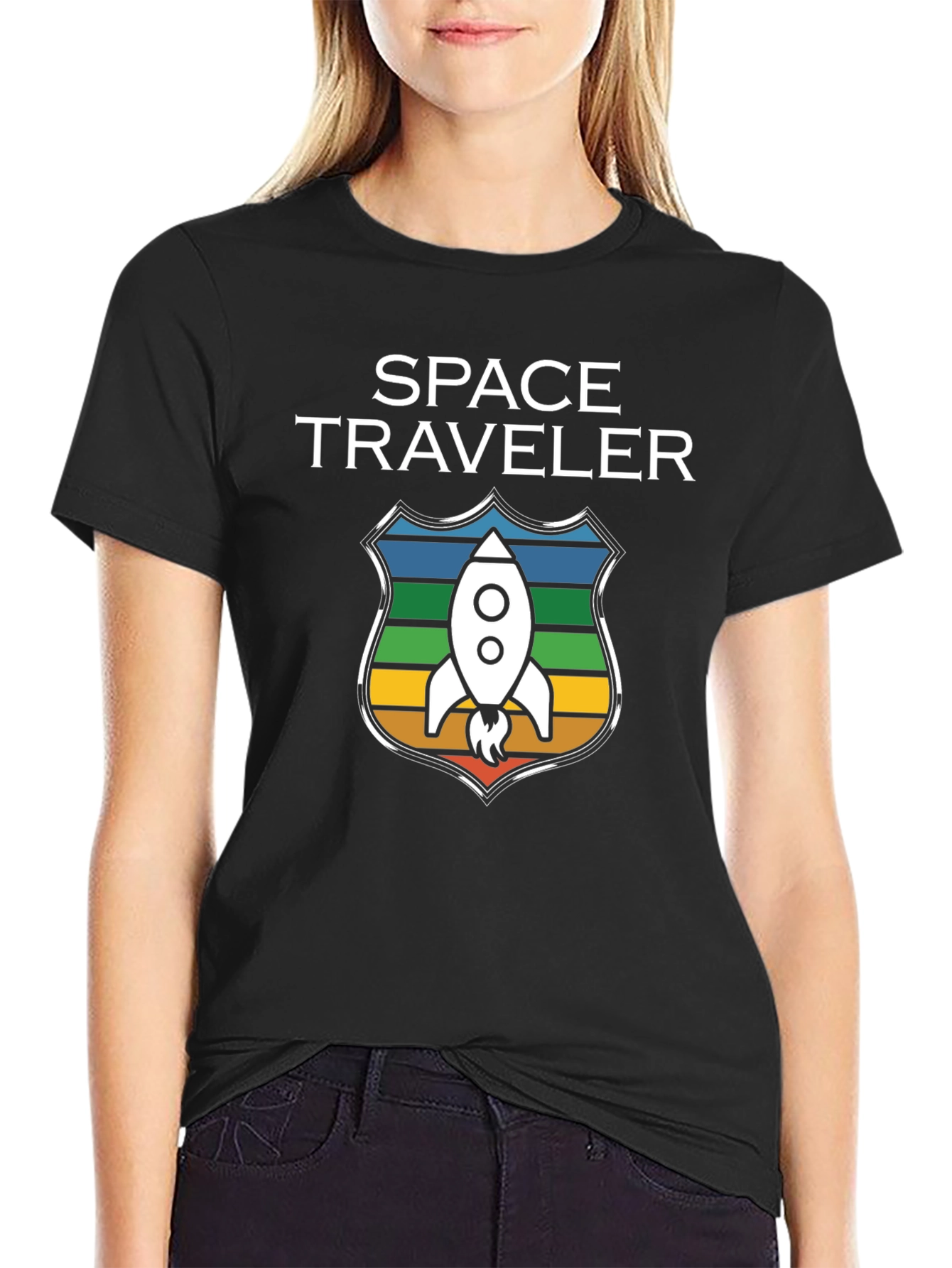 Space Traveler Graphic T-Shirt - Rocket Design