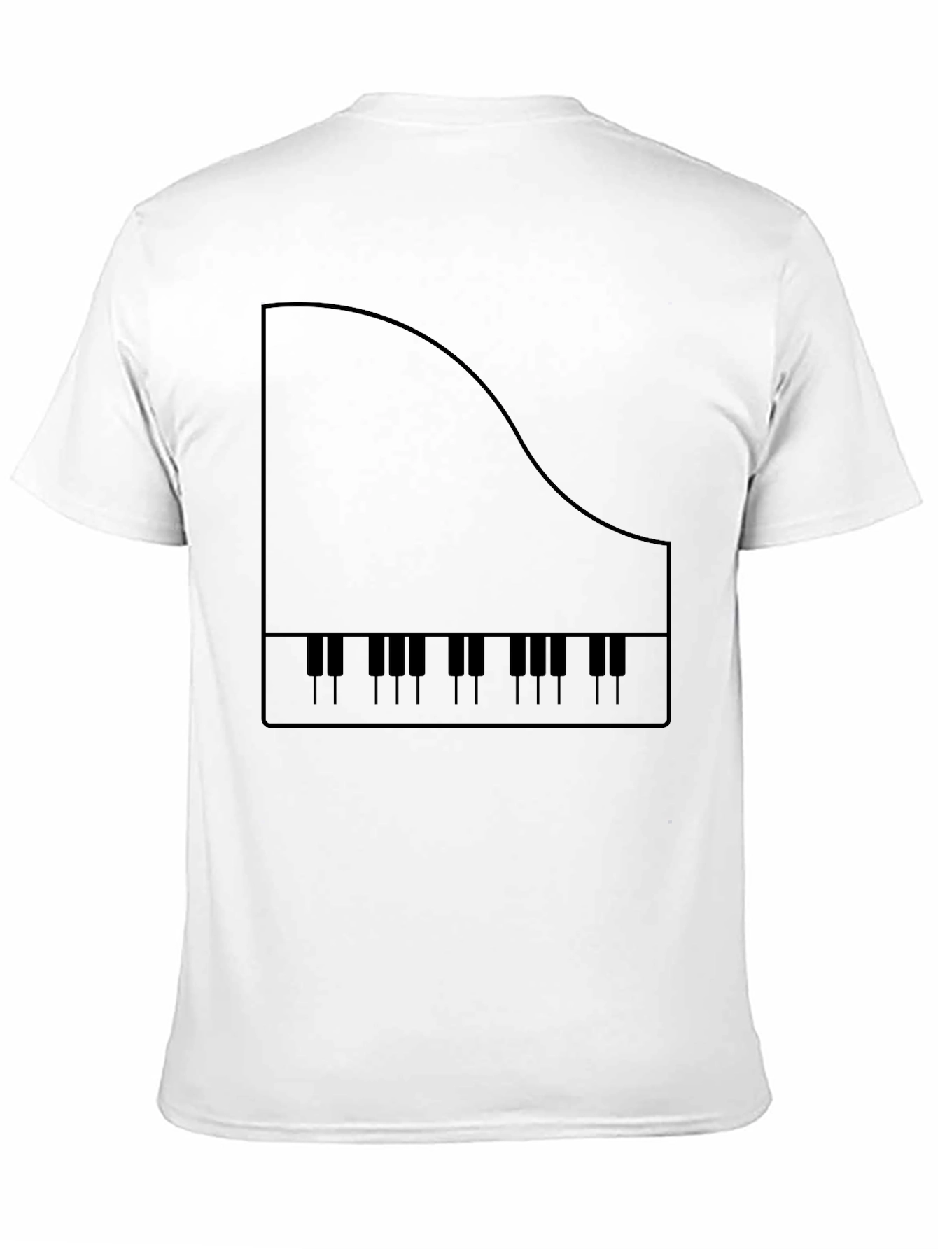 Piano Keys Graphic Tee - Black Cotton T-Shirt