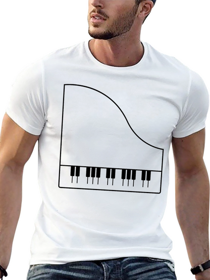 Piano Keys Graphic Tee - Black Cotton T-Shirt