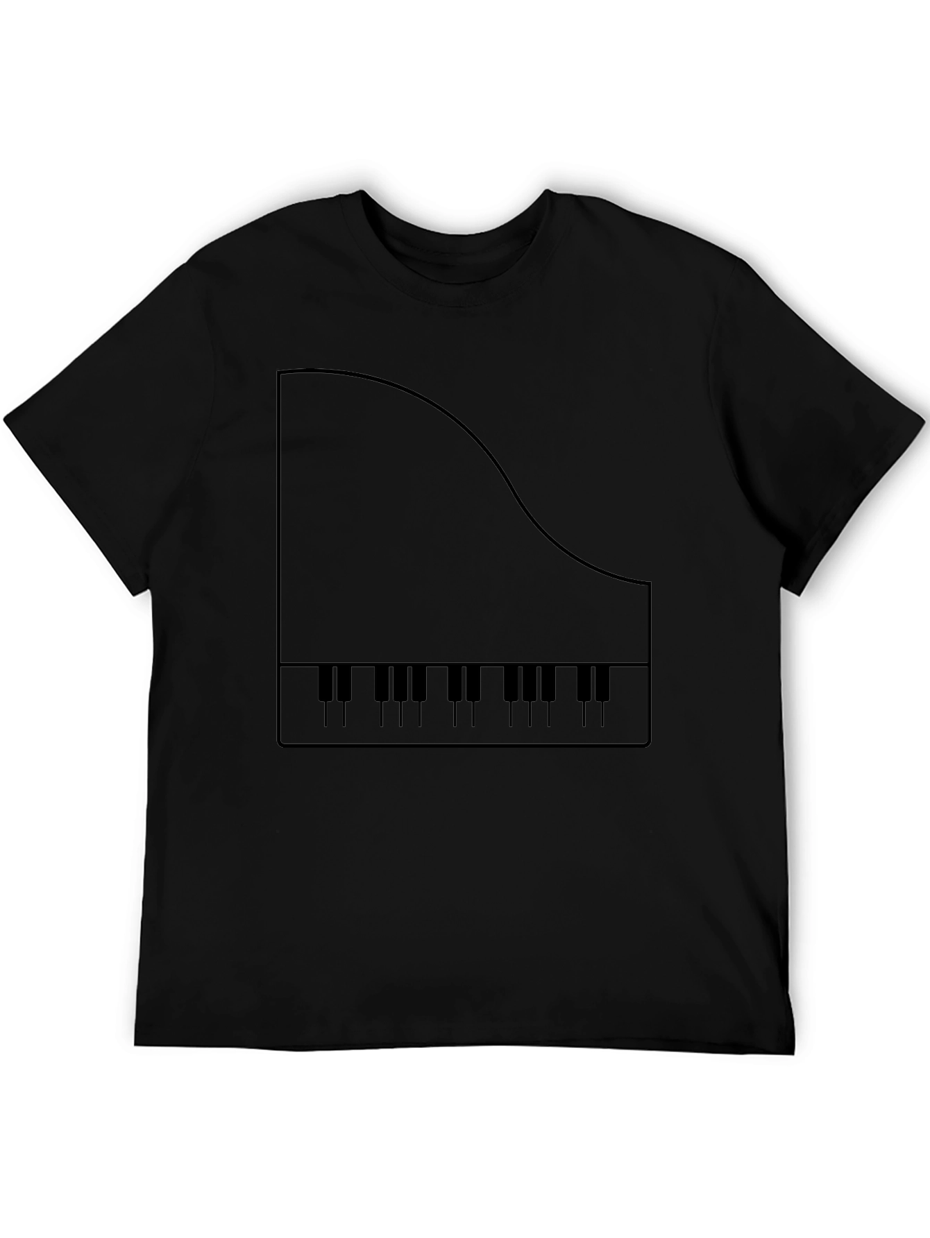 Piano Keys Graphic Tee - Black Cotton T-Shirt