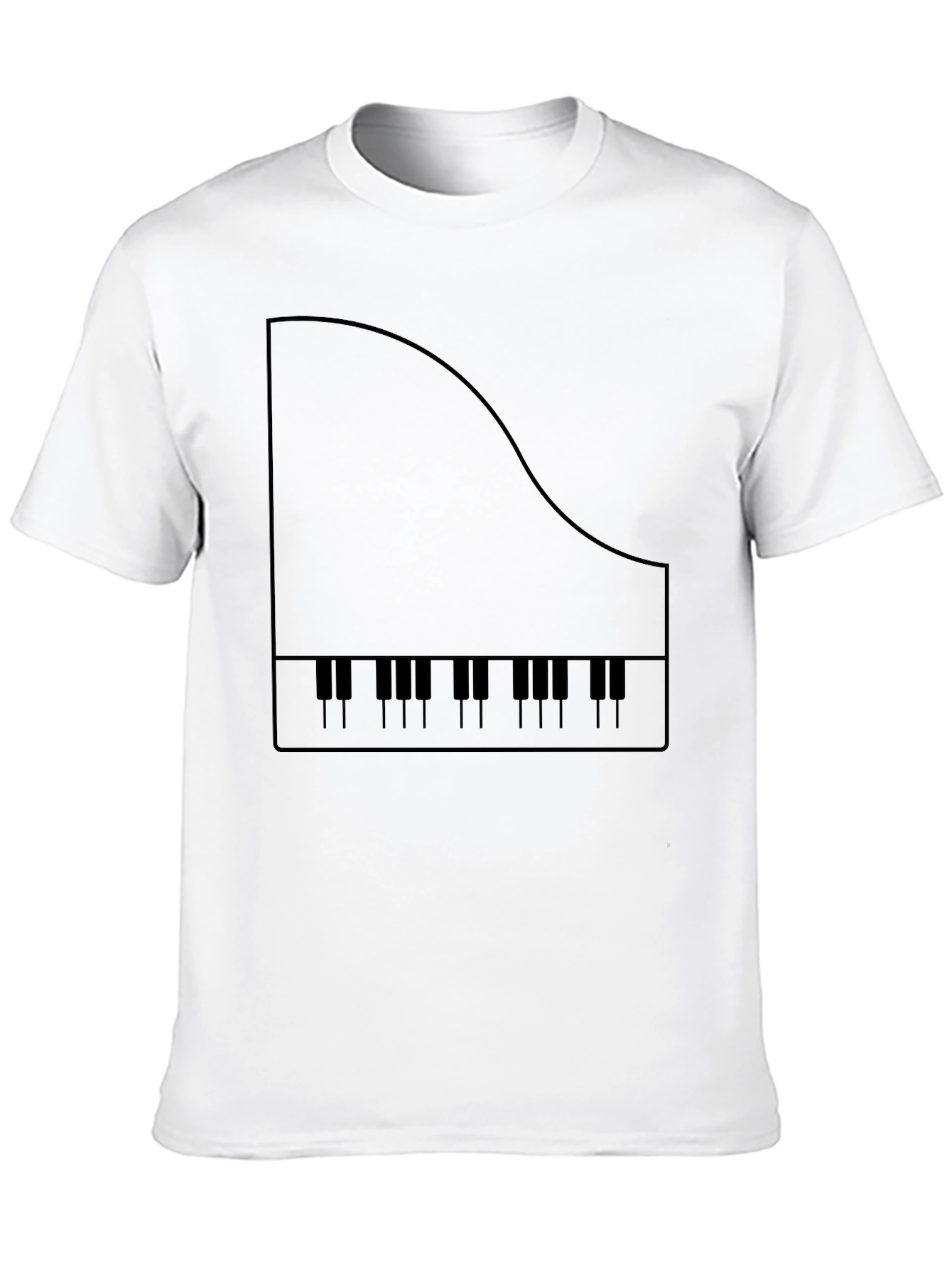 Piano Keys Graphic Tee - Black Cotton T-Shirt