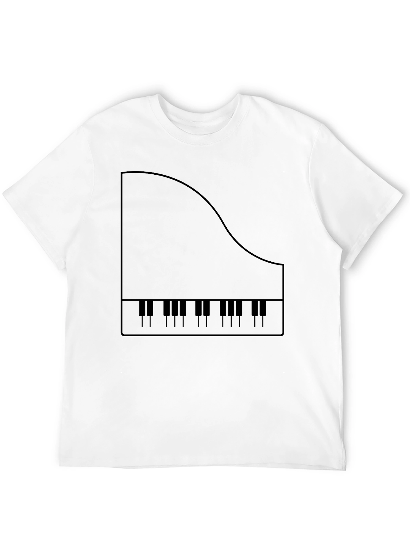 Piano Keys Graphic Tee - Black Cotton T-Shirt