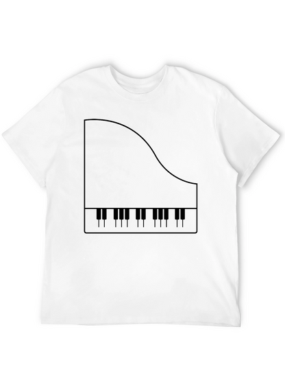 Piano Keys Graphic Tee - Black Cotton T-Shirt
