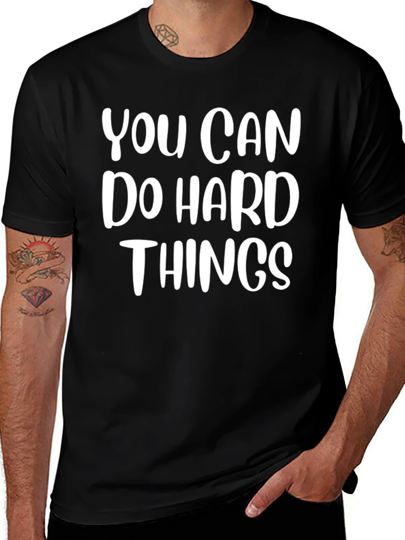 Inspirational You Can Do Hard Things Graphic Tee