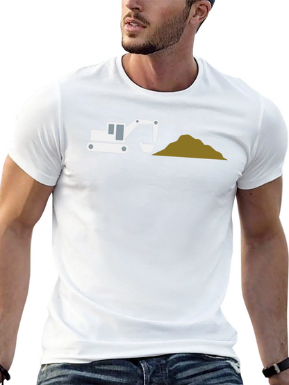 Excavator Graphic Tee - Black Cotton Blend