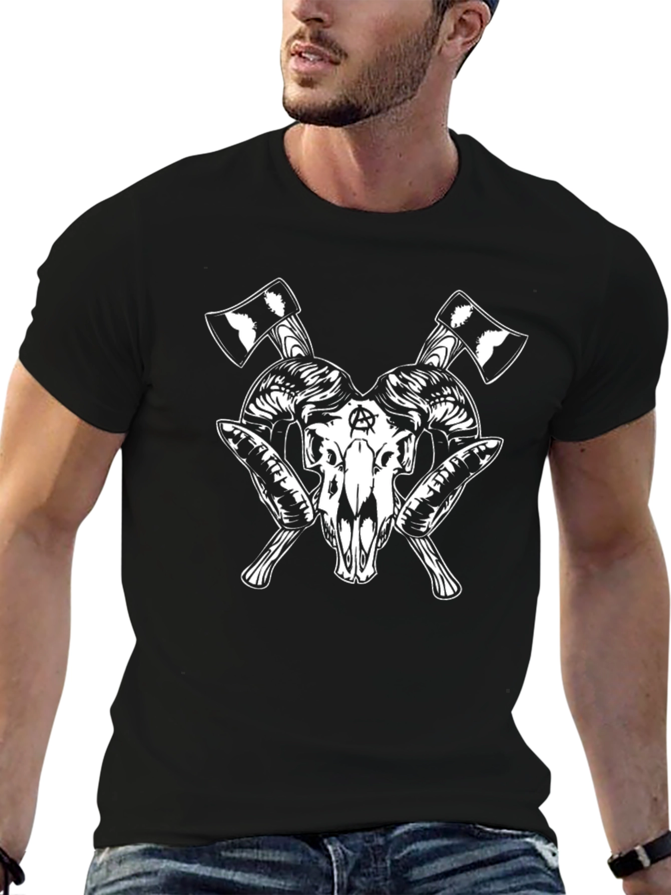 Skull & Axes Graphic Tee - Black