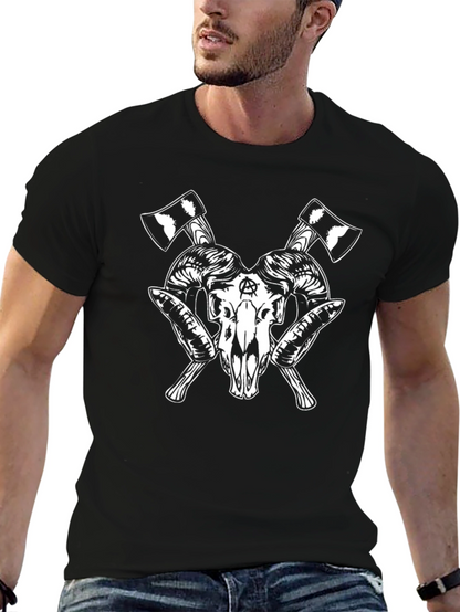 Skull & Axes Graphic Tee - Black