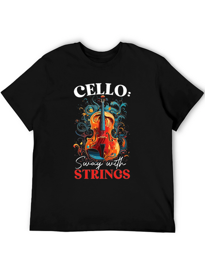 Cello Sway with Strings Graphic T-Shirt