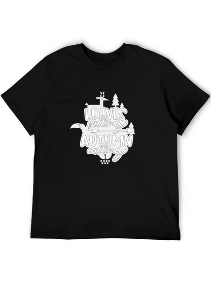 Autumn Calling Graphic T-Shirt - Black