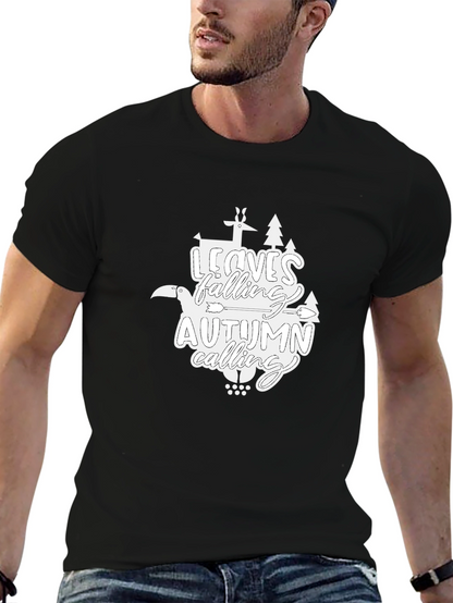 Autumn Calling Graphic T-Shirt - Black
