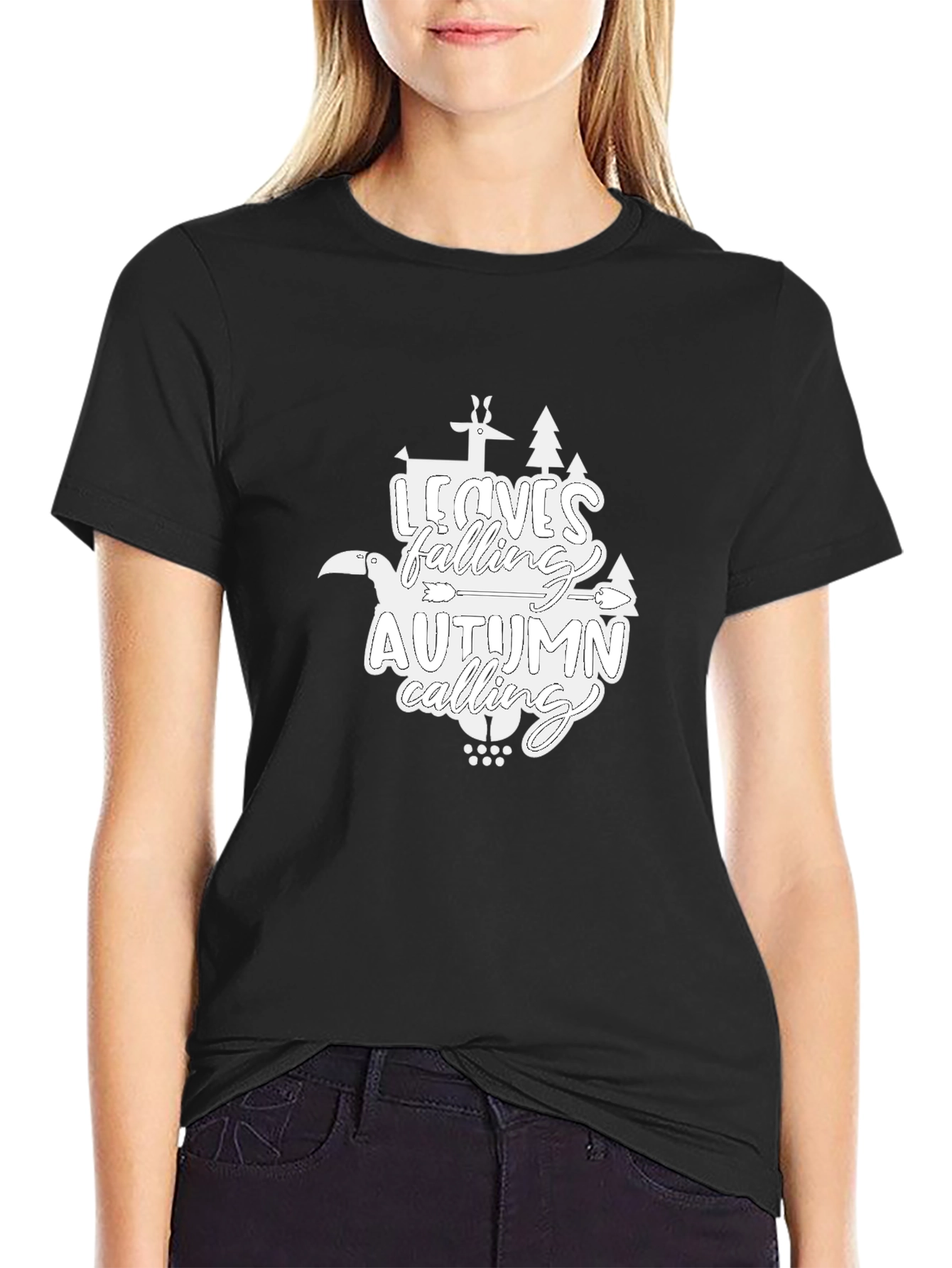 Autumn Calling Graphic T-Shirt - Black