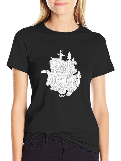 Autumn Calling Graphic T-Shirt - Black