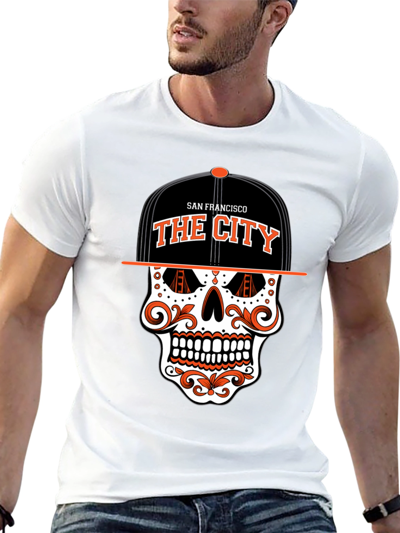 San Francisco The City Skull Graphic T-Shirt