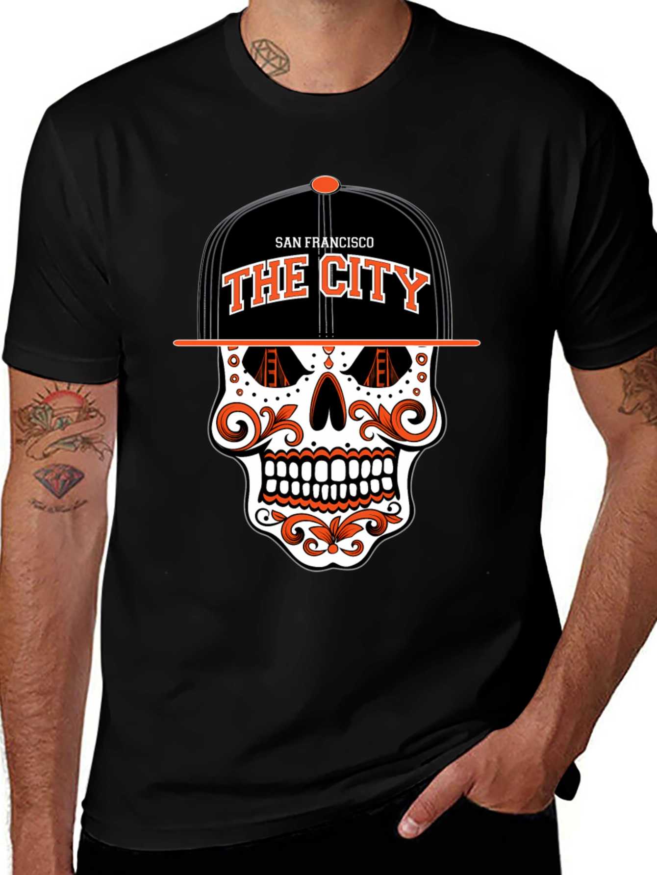 San Francisco The City Skull Graphic T-Shirt