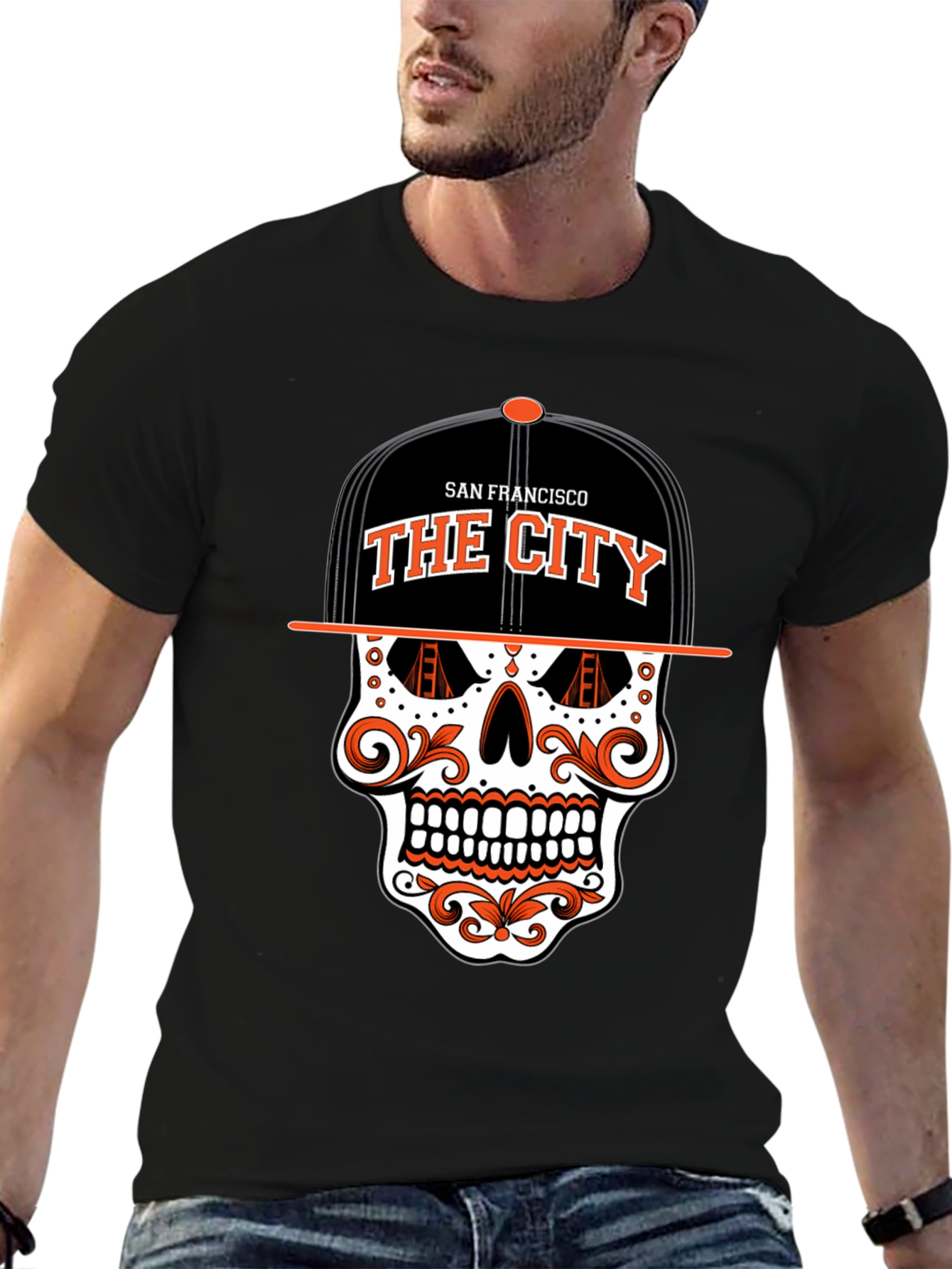San Francisco The City Skull Graphic T-Shirt