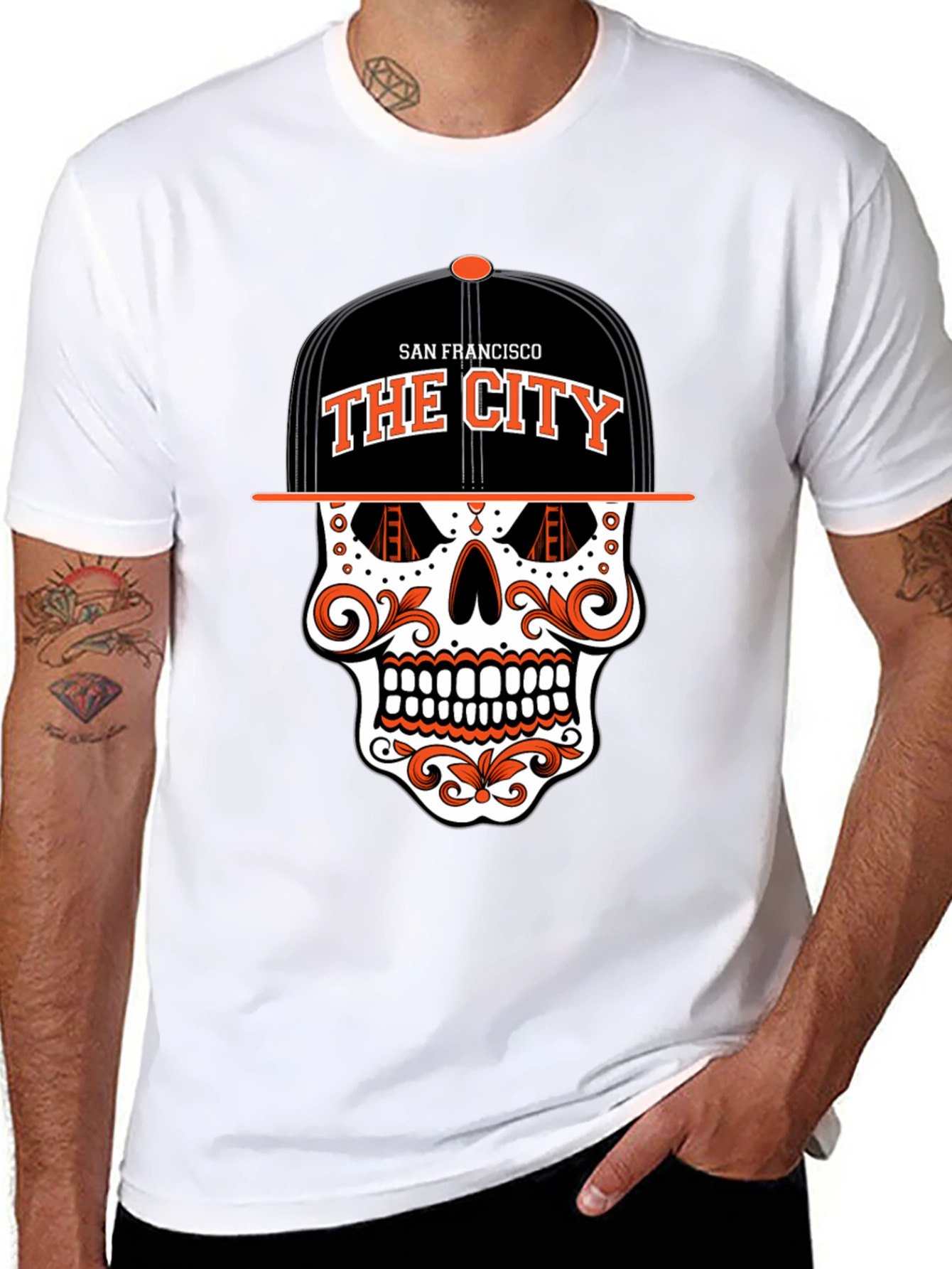San Francisco The City Skull Graphic T-Shirt