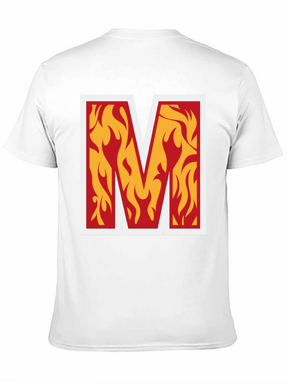 Fiery M Graphic Tee - Bold Black T-Shirt
