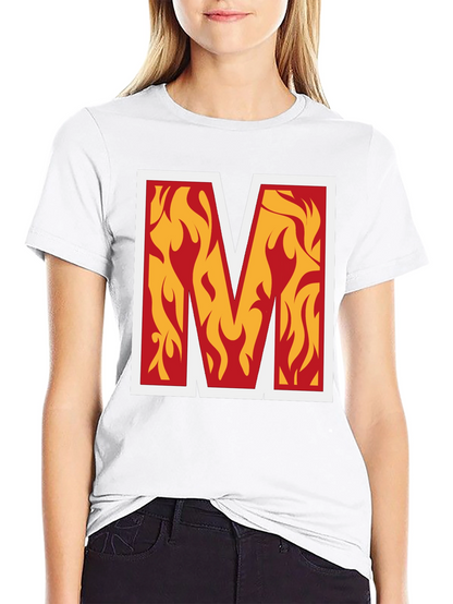 Fiery M Graphic Tee - Bold Black T-Shirt