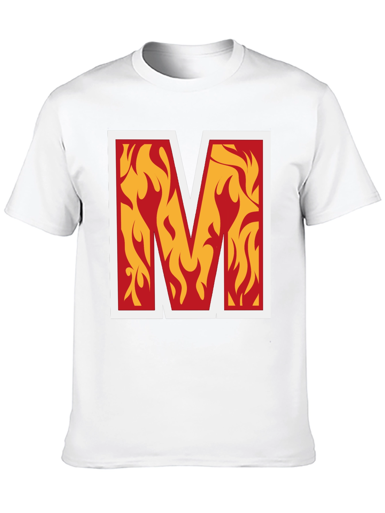 Fiery M Graphic Tee - Bold Black T-Shirt