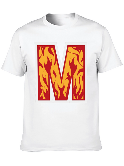 Fiery M Graphic Tee - Bold Black T-Shirt