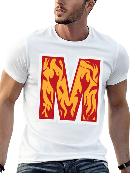 Fiery M Graphic Tee - Bold Black T-Shirt