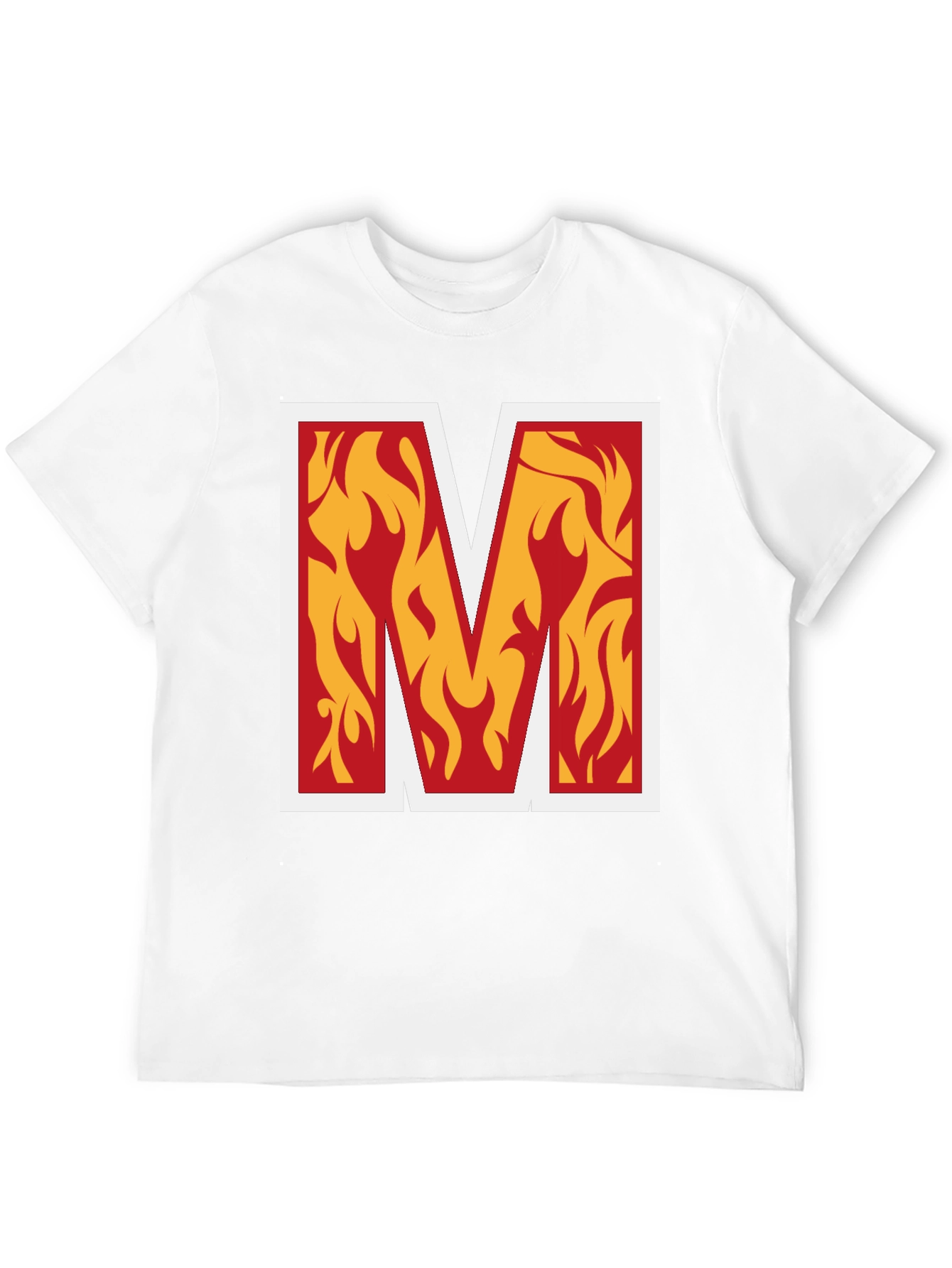 Fiery M Graphic Tee - Bold Black T-Shirt