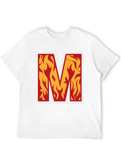Fiery M Graphic Tee - Bold Black T-Shirt