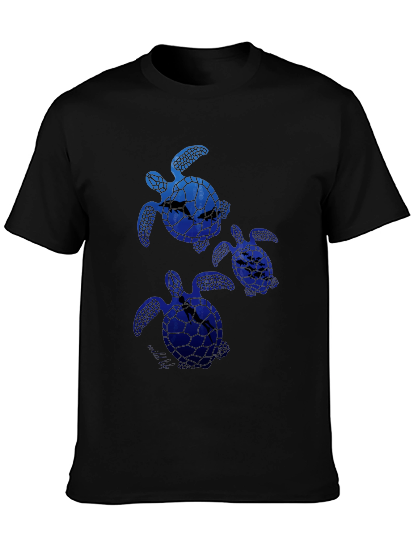 Sea Turtle Graphic Tee -  Mens Black T-Shirt