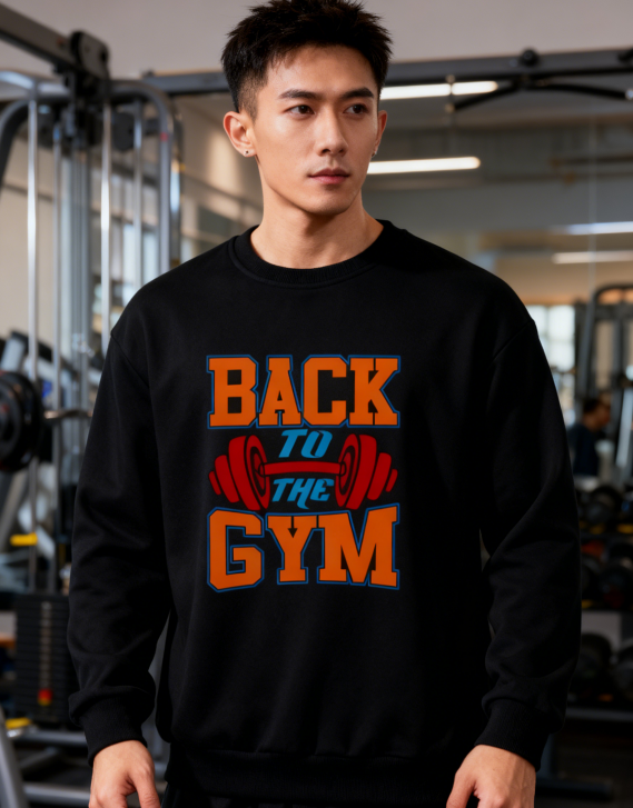 Vibrant Fitness Dumbbell Design Crewneck Top