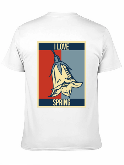 I Love Spring Graphic T-Shirt - Floral Design