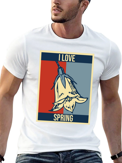 I Love Spring Graphic T-Shirt - Floral Design