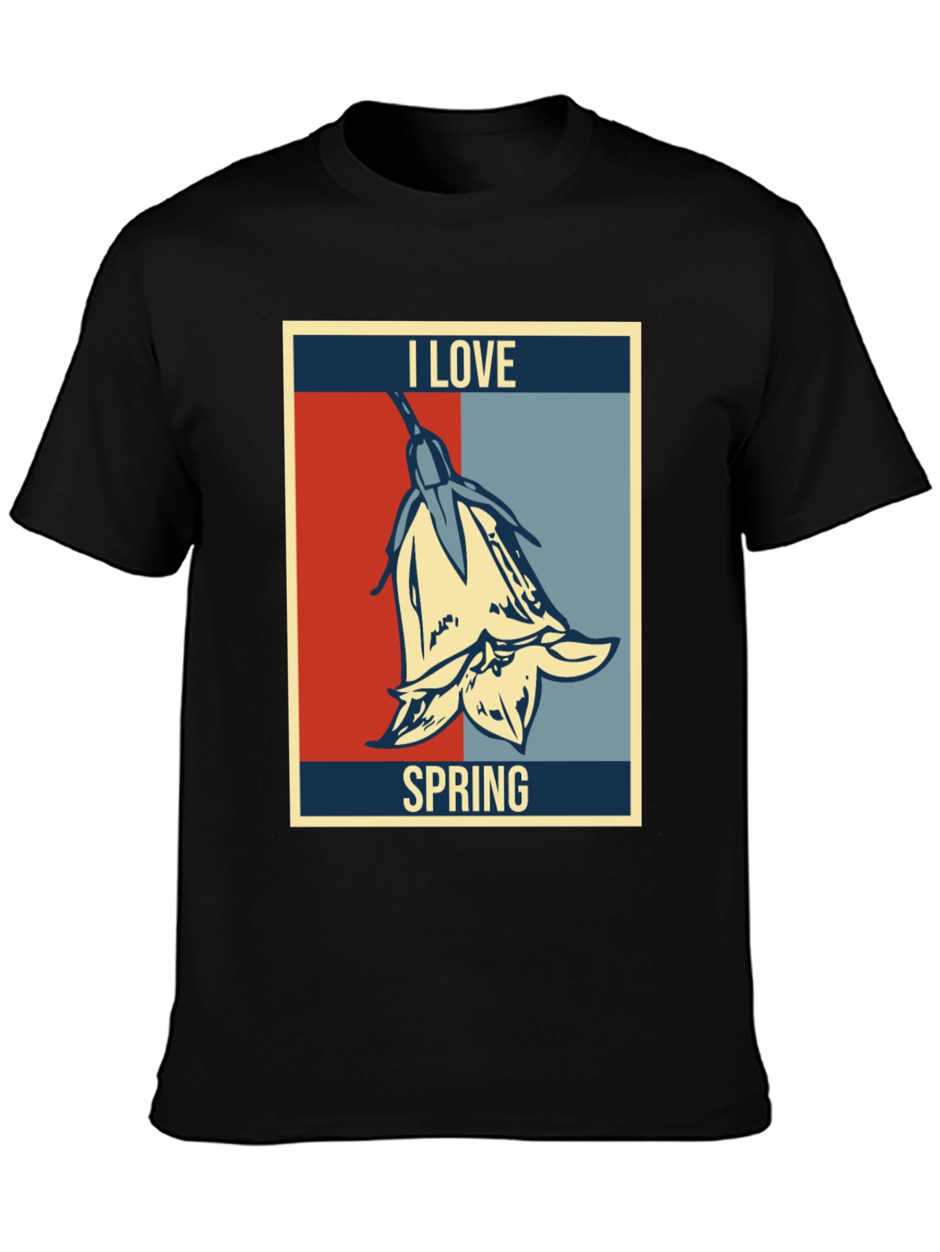 I Love Spring Graphic T-Shirt - Floral Design