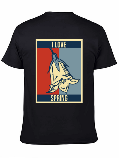 I Love Spring Graphic T-Shirt - Floral Design