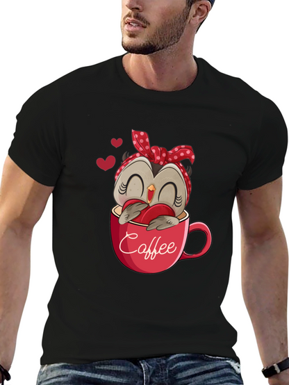 Owl Coffee Lover T-Shirt - Cute Valentines Day Design