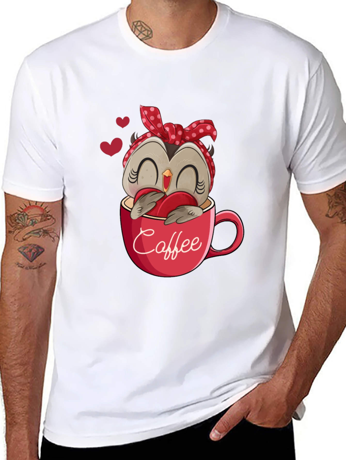 Owl Coffee Lover T-Shirt - Cute Valentines Day Design