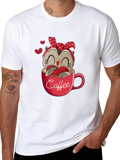 Owl Coffee Lover T-Shirt - Cute Valentines Day Design
