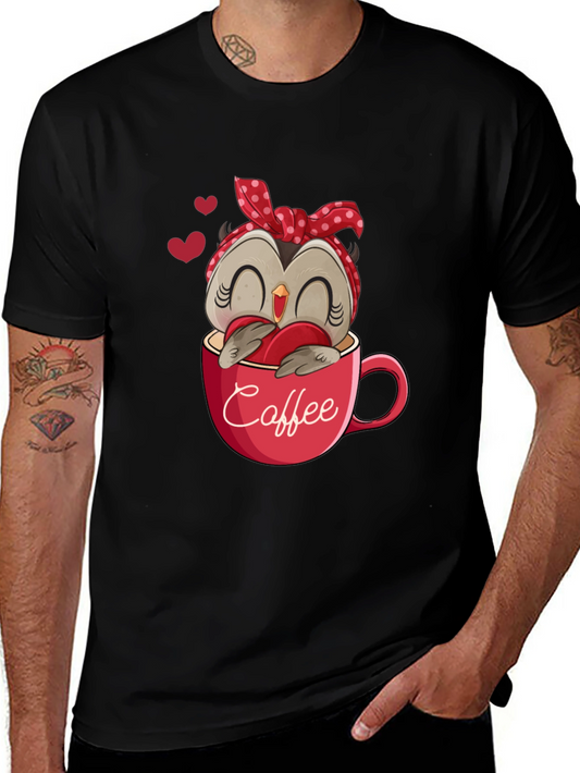 Owl Coffee Lover T-Shirt - Cute Valentines Day Design