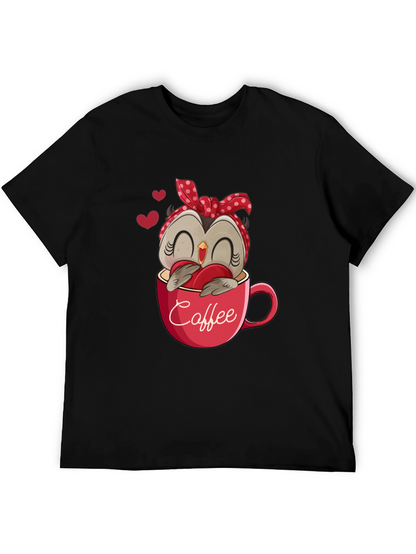 Owl Coffee Lover T-Shirt - Cute Valentines Day Design