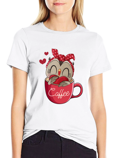 Owl Coffee Lover T-Shirt - Cute Valentines Day Design