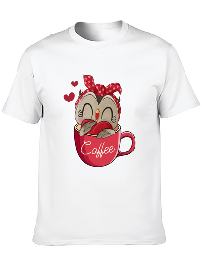 Owl Coffee Lover T-Shirt - Cute Valentines Day Design