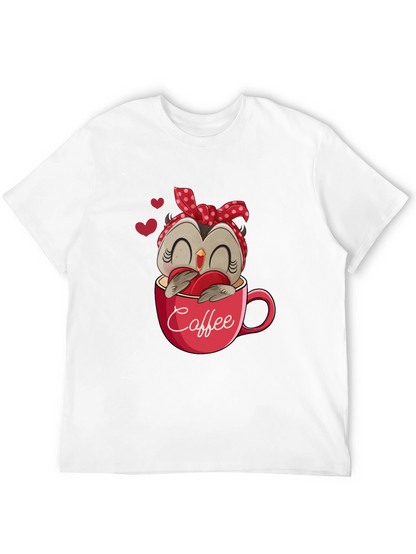 Owl Coffee Lover T-Shirt - Cute Valentines Day Design