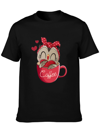 Owl Coffee Lover T-Shirt - Cute Valentines Day Design