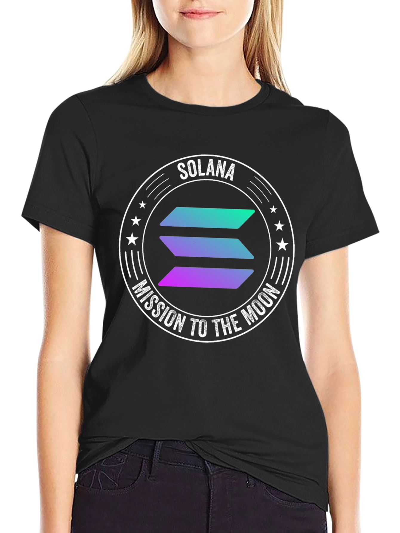 Solana Crypto T-Shirt - Mission to the Moon