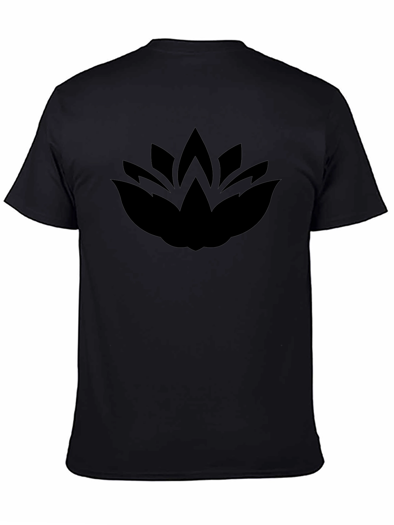 Mens Black Lotus Graphic T-Shirt